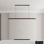 Contemporary Solid Wood and Brass Pendant Light-5