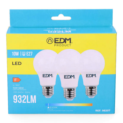 Pack of 3 LED bulbs EDM 98207 F 60 W 10 W 68 W E27 810 Lm 932 Lm Ø 6 x 10,8 cm (6400 K)-4