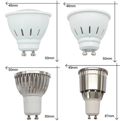 Gu10 Led Spotlights 2W 3W 5W SMD2835 Lamp Cup 9W 12W 15W Cob Led Lamp AC 110V 220V 240V Led Bulb Warm Cold White Led Light
