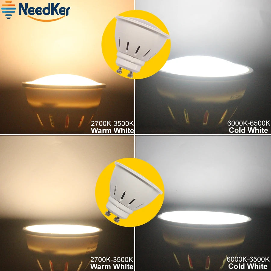 Gu10 Led Spotlights 2W 3W 5W SMD2835 Lamp Cup 9W 12W 15W Cob Led Lamp AC 110V 220V 240V Led Bulb Warm Cold White Led Light
